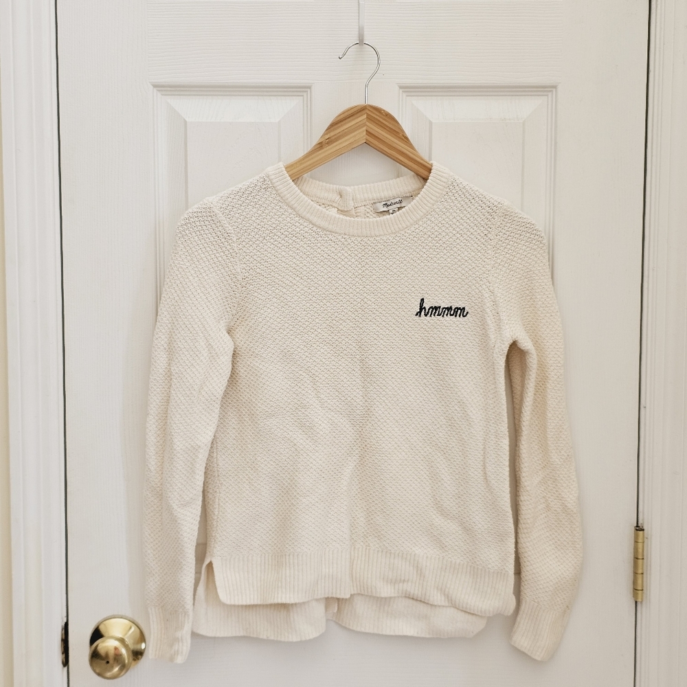 Madewell Hmmm Button Back Crewneck Sweater Sz XS